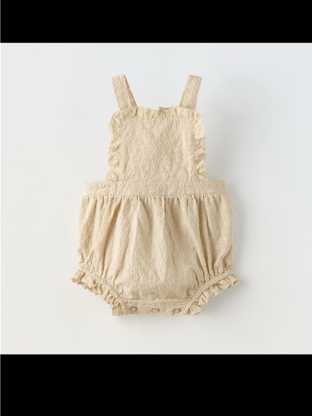 Zara Cream Eyelet Bubble Romper - Girls
